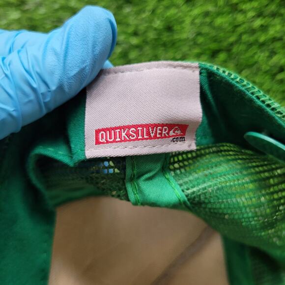 Vintage Y2K Quiksilver Trucker Hat AOP Logo Print Snapback Surf Skate - Picture 7 of 8
